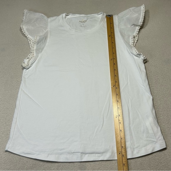 KATE SPADE Womens Flutter Sleeve Tee White Size M - Picture 11 of 11